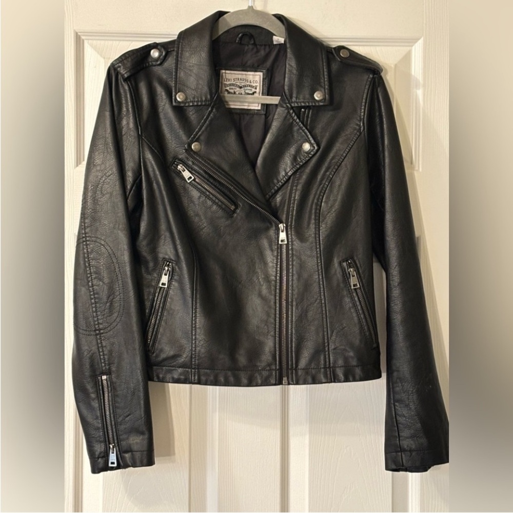 Levi’s Faux Leather Moto Jacket Size S EUC
